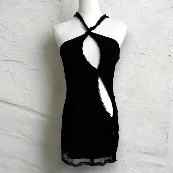 Peppermayo cut out black mini dress  6 - Picture 1 of 6
